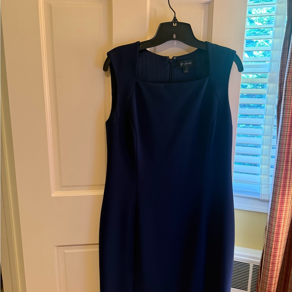 St. John Midnight Blue Midi Dress